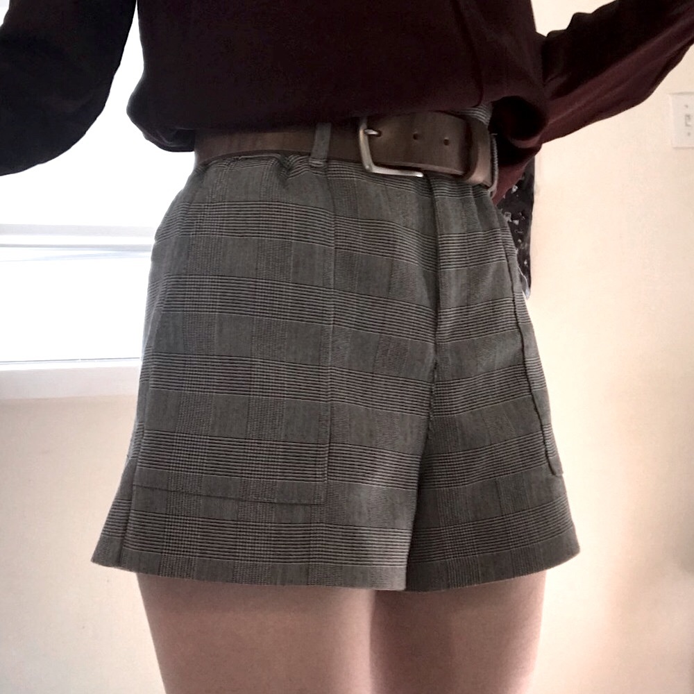 Zara Trafaluc Women's Grey Plaid Shorts XS